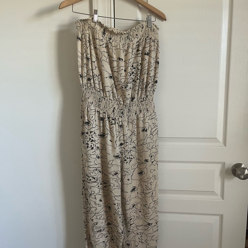 Floral Print Strapless Pantsuit
